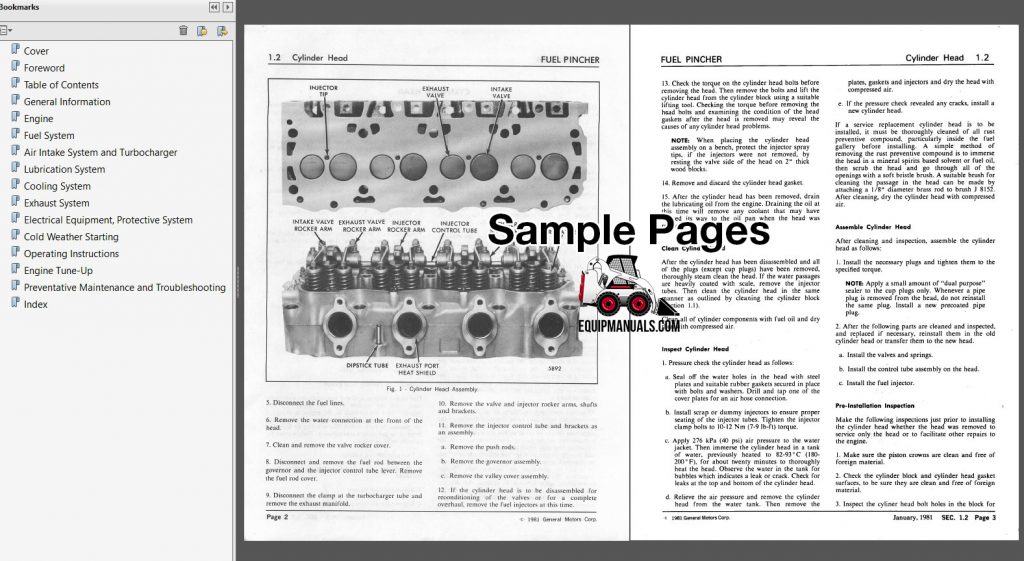 Detroit Diesel 8.2L Fuel Pincher Engine Repair Manual PDF Sample Pages